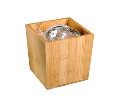 Barattolo portarifiuti da tavola 11 x 11 x 11 cm bamboo - 17905 Barattolo portarifiuti da tavola 11 x 11 x 11 cm bamboo - 17905