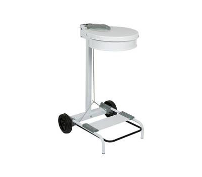 Carrello portasacco 54,6x60xH94 cm con ruote 110 lt acciaio bianco - 20223