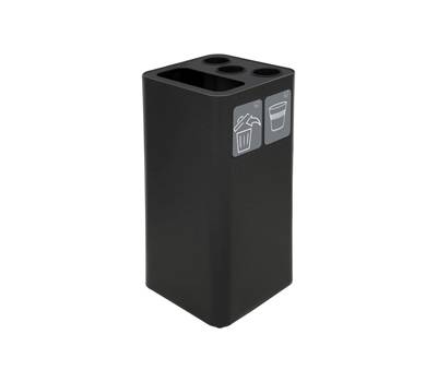 Contenitore per raccolta differenziata con divisiorio bicchieri 50 lt nero - 20211