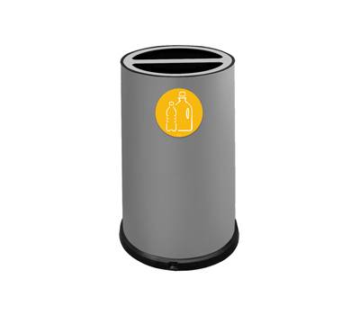 Contenitore tondo per raccolta differenziata 2 scomparti 100 lt grigio - 20098