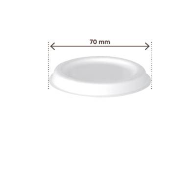 Coperchio in canna da zucchero per coppetta porta salsa monouso 60 ml bianco - 18098