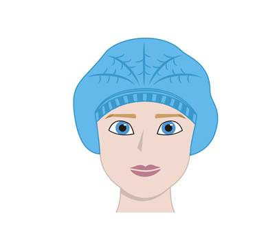 Cuffie a clip plissettate taglia unica diametro 53 cm PLP azzurro Worker GA100 - 16368