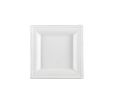 Piatto piano monouso quadrato 16 x 16 cm canna da zucchero bianco - 18162 Piatto piano monouso quadrato 16 x 16 cm canna da zucchero bianco - 18162