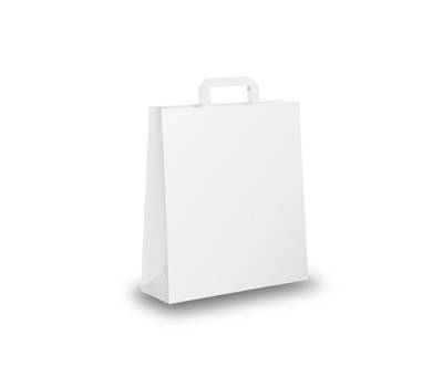 Shopper maniglia piattina 26 x 11 x 34,5 cm carta kraft bianco - 20997