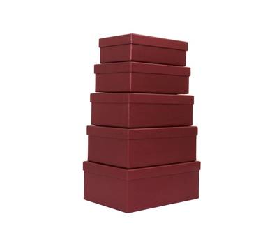 Set scatole regalo - dimensioni assortite - fantasia Burgundy - conf. 5 pezzi - No Brand - HK-42 - 8699071181194 - DMwebShop