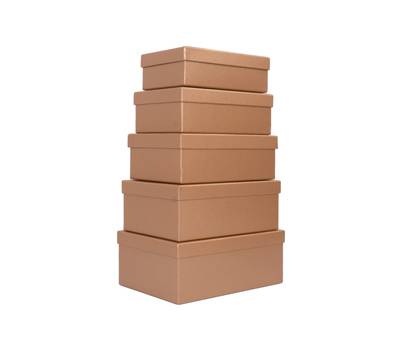 Set scatole regalo - dimensioni assortite - fantasia Caramel - conf. 5 pezzi - No Brand - HK-44 - 8699071181361 - DMwebShop