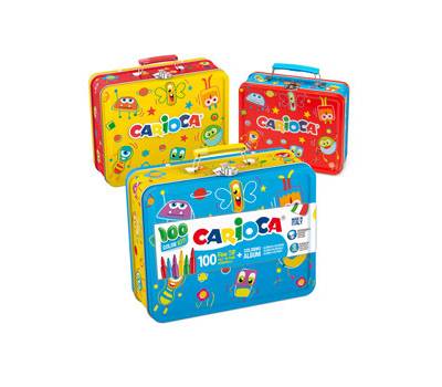 Valigetta in latta Color Kit - 100 pennarelli e album da colorare - Carioca - 42500 - 8003511425005 - DMwebShop