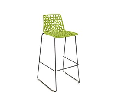 Sgabello Spider Fix - nero opaco-verde anice - conf. 4 pezzi - Grandsoleil - S2802VA - DMwebShop
