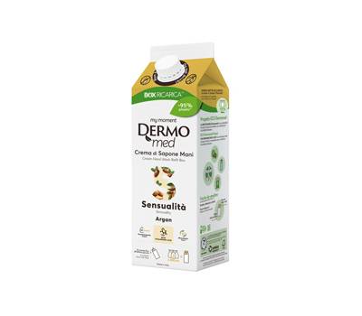 Ricarica crema di sapone mani - carton box - 900 ml - argan - Dermomed - CSBOX2061 - 8050999570918 - DMwebShop