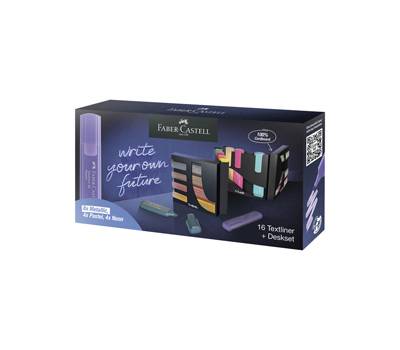Set da scrivania evidenziatori Textliner 46 - punta a scalpello - tratto 1-3-5 mm - colori assortiti - conf. 16 pezzi - Faber Castell - 254603 - 4005402546039 - DMwebShop