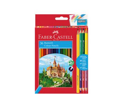 Matita colorata eco Il Castello + 3 bicolor + 1 grafite - colori assortiti - Faber Castell - astuccio 36 pezzi - 110336 - 7891360595588 - DMwebShop