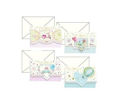 Biglietto auguri portasoldi Matrimonio - 4 soggetti assortiti - conf. 12 pezzi - Kartos - 17986901 - 8009162376970 - DMwebShop