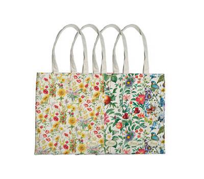 Shopper Nature Flowers - 42x38,5 cm - eco cotone - fantasie assortite - conf. 12 pezzi - Pigna - 0233105 - 8005235214910 - DMwebShop