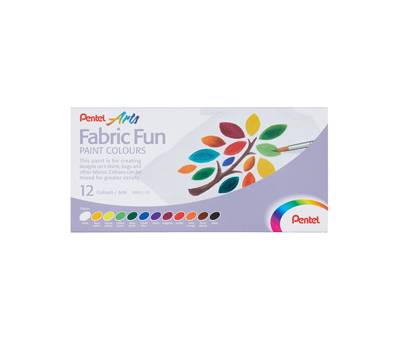 Colore in tubetto per tessuto Fabric Fun - colori base assortiti - conf. 12 pezzi - Pentel - FFPC1-12 - 4711577054674 - DMwebShop