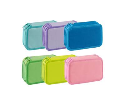 Astuccio 3 Zip Neon Pastel 13 x 20 x 7,5 cm colori assortiti - 21848