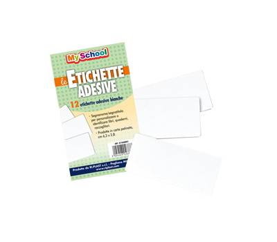 Etichetta adesiva segnanome 6,3 x 2,8 cm bianco busta 12 pezzi - 22148