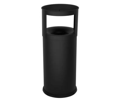 Gettacarte autoestinguente con posacenere 40 lt diametro 31 cm H 80 cm acciaio nero Stilcasa 570 N - 24144