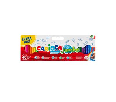 Pennarelli Jumbo punta 6 mm colori assortiti lavabili valigetta 40 pezzi - 22992