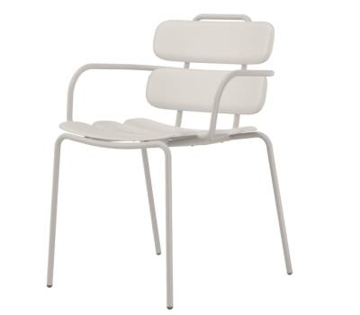 Seduta collettivita Lemon con braccioli polipropilene avorio - 24396