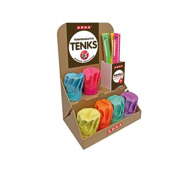 TemperamatiteTenks Glitter e Righe 16 cm colori assortiti display Voila 48 pezzi totali - 25191