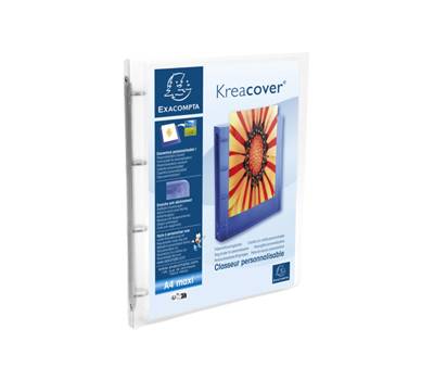 Raccoglitore personalizzabile Kreacover 4 anelli tondi 15 mm dorso 2 cm A4 maxi trasparente Exacompta 51968E - 26334