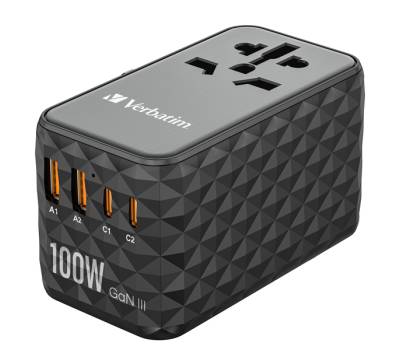 Adattatore da viaggio UTA-06 2x USB-C PD 100W e QC 4+-2x USB-A QC 3.0 - Verbatim - 32121 - 23942321217 - DMwebShop