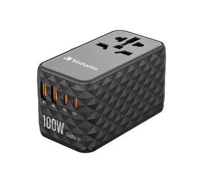 Adattatore da viaggio UTA-06 2x USB-C PD 100W e QC 4+-2x USB-A QC 3.0 - Verbatim - 32121 - 23942321217 - DMwebShop