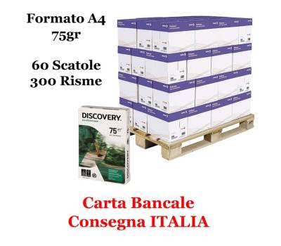 Carta Bianca Discovery 75 - A4 - 75 gr - 500 fogli - bancale da 300 risme Italia - Navigator - DMwebShop