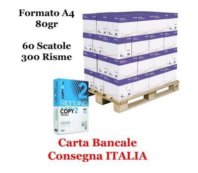 Carta Copy2 - A4 - 80 gr - 500 fogli - bancale da 300 risme Italia - Fabriano - Performance A4 - DMwebShop