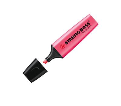 Evidenziatore Boss Original - punta a scalpello - tratto 2 - 5 mm - rosa 56 - conf. 10 pezzi - Stabilo - 70/56 - 4006381333689 - DMwebShop