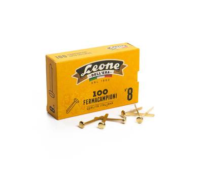 Fermacampioni ottonati - lunghezza 38 mm - n. 8 - Leone - scatola 100 pezzi - conf. 10 pezzi - Leone dell'era - FC8 - 8007979001184 - DMwebShop