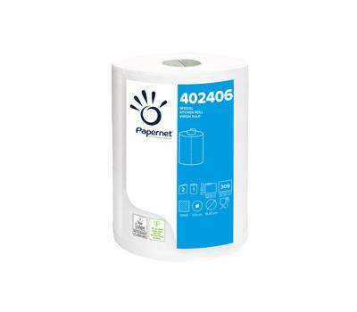 Rotolo asciugatutto - 2 veli - goffratura a onda - 23,4 cm x 68,9 mt - 309 strappi - bianco - Papernet - 402406 - 8024929424060 - DMwebShop