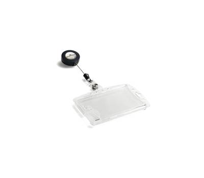 Portabadge Duo in acrilico con chiocciola 2 tessere inseribili 5,4 x 9 cm Durable 8224-19 - 113