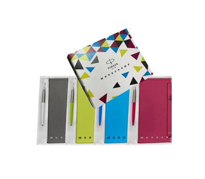 Notebook Monocromo - con penna a sfera Jotter Parker - 148 x 201 mm - a righe - colori assortiti - Pigna - 023336300 - 8005235217218 - DMwebShop