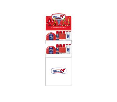 Espositore da terra con piatti e bicchieri Reuse - 60 x 40 x165 cm - cartone - Rosso - Dopla - 36447 - DMwebShop