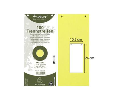 Divisori orizzontali - cartoncino riciclato - 10,5 x 24 cm - Giallo - conf. 100 pezzi - Exacompta - 13425B - 3130630134251 - DMwebShop
