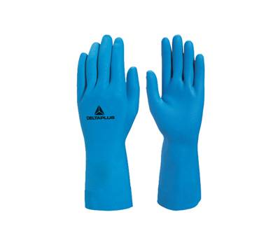 Guanti chimici VE440 per acidi e industria alimentare taglia 6,7 lattice blu - 29736