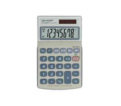 Calcolatrice tascabile - bianco-grigio - 8 cifre - Sharp - EL240SAB - 4974019023366 - DMwebShop
