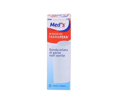 Benda di garza orlata - 10 cm x 5 mt - PVS - conf. 12 pezzi - Med's - BEN246 - 8000246004222 - DMwebShop