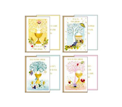 Biglietto auguri Comunione - 4 soggetti assortiti - conf. 12 pezzi - Kartos - 17357001 - 8009162350987 - DMwebShop