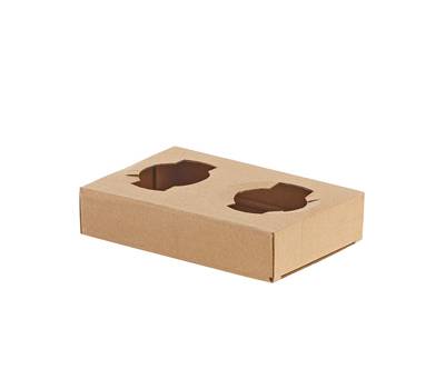 Portabicchiere da asporto - 2 posti - 17 x 11 x 3,5 cm - carta kraft - avana - conf. 50 pezzi - Leone - H0737 - 8024112020765 - DMwebShop
