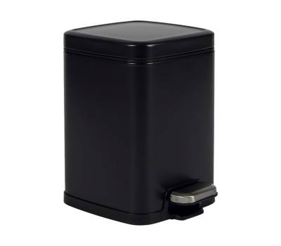 Bidone Pico - con pedale e vaschetta - 6 lt - nero satinato - Perfetto - 28161 - 8052474281616 - DMwebShop