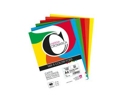 Risma carta Cromatica - A4 - 80 gr - colori assortiti forti - 100 fogli - Cwr - 12299-100 - 12299/100 - 8004957122992 - DMwebShop