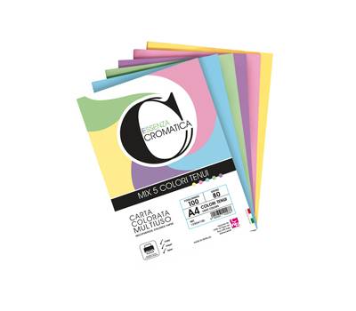 Risma carta Cromatica - A4 - 160 gr - colori assortiti - 100 fogli - Cwr - 12304-100 - 12304/100 - 8004957123043 - DMwebShop