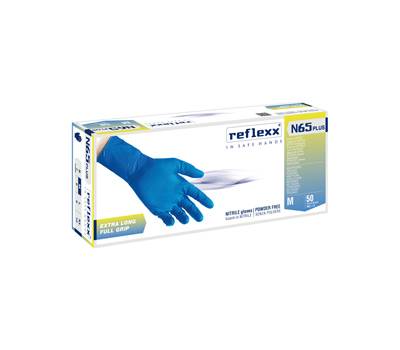 Guanti in nitrile N65 Plus - senza polvere - taglia M - blu - conf. 50 pezzi - Reflexx - N65P-M - N65P/M - 8032891630419 - DMwebShop