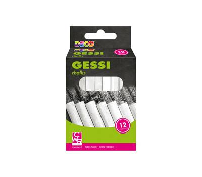 Gessetti tondi diametro 10 x 81 mm bianco Scatola 12 gessetti tondi Deco 12509 - 30124