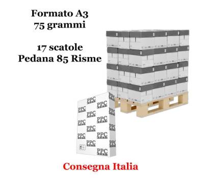 Carta bianca per stampanti -  A3 - 75 gr (non dichiarati sul rifascio) - pallet da 17 scatole - 85 Risme - PPC Grey Paper - MCOPA3-85 - DMwebShop