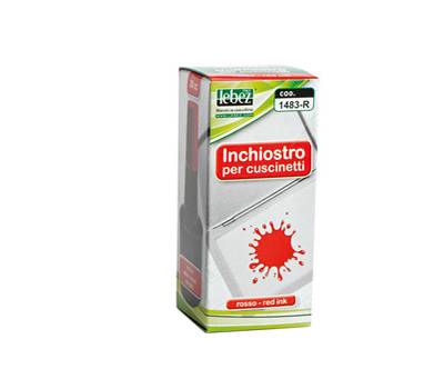 Inchiostro per cuscinetti - 30 ml - senza olio - rosso - Lebez - 1483-R - 8007509148365 - DMwebShop