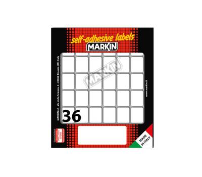 Etichetta adesiva permanente rettangolare - 22 x 17 mm - 36 etich. per foglio - 10 fogli per busta - bianco - conf. 25 pezzi Markin - X10018 - 31081A - DMwebShop