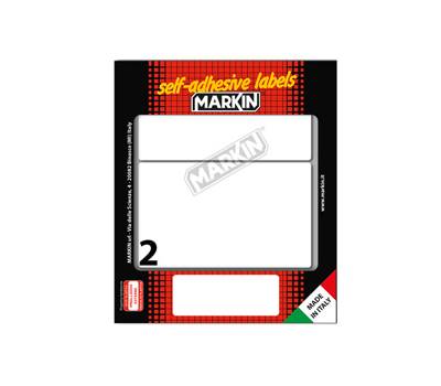 Etichetta adesiva permanente rettangolare - 115 x 70 mm - 2 etich. per foglio - 10 fogli per busta - bianco - conf. 25 pezzi Markin - 10053 - 8007047938121 - DMwebShop